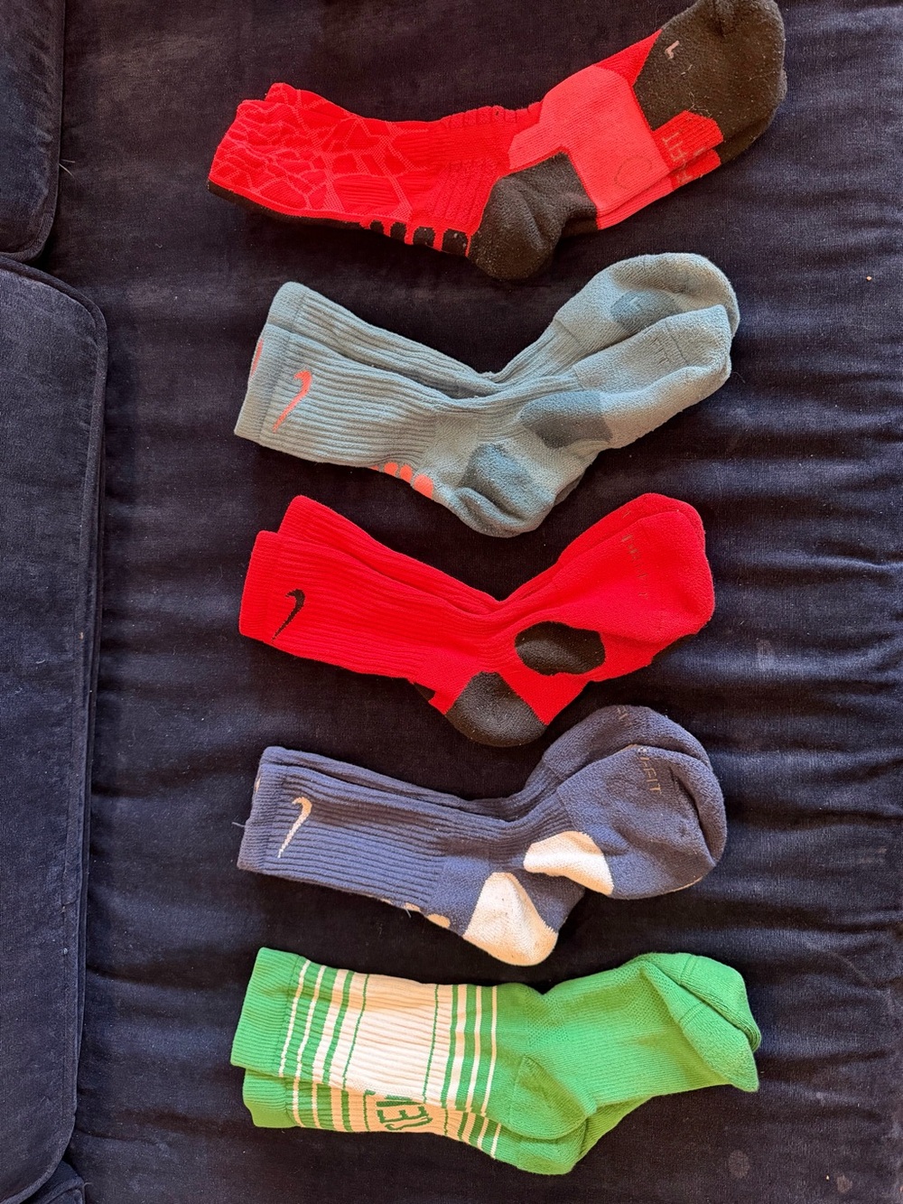 5pairs Nike Elite Crew Basketball Socks - size M